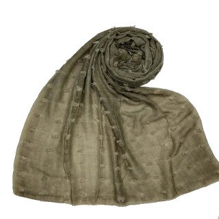 Designer Cotton Checkered Stole - Wooden Brown